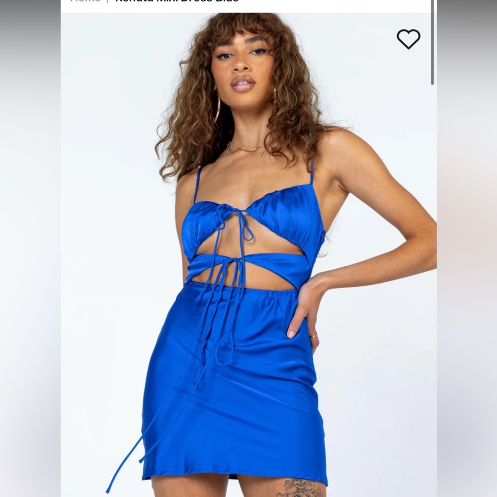 Princess Polly Renata silk/satin mini dress blue - size 4